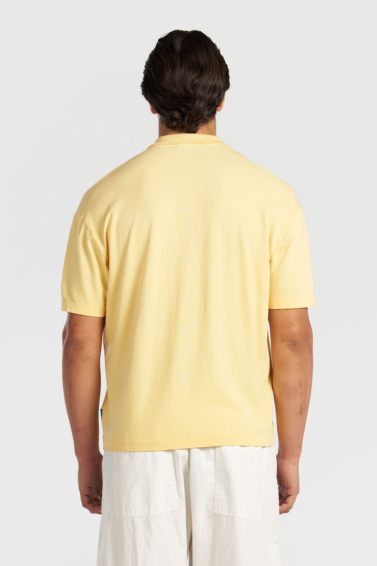 Cotton Pique Polo Tee with Engineered Collar and Relaxed Fit