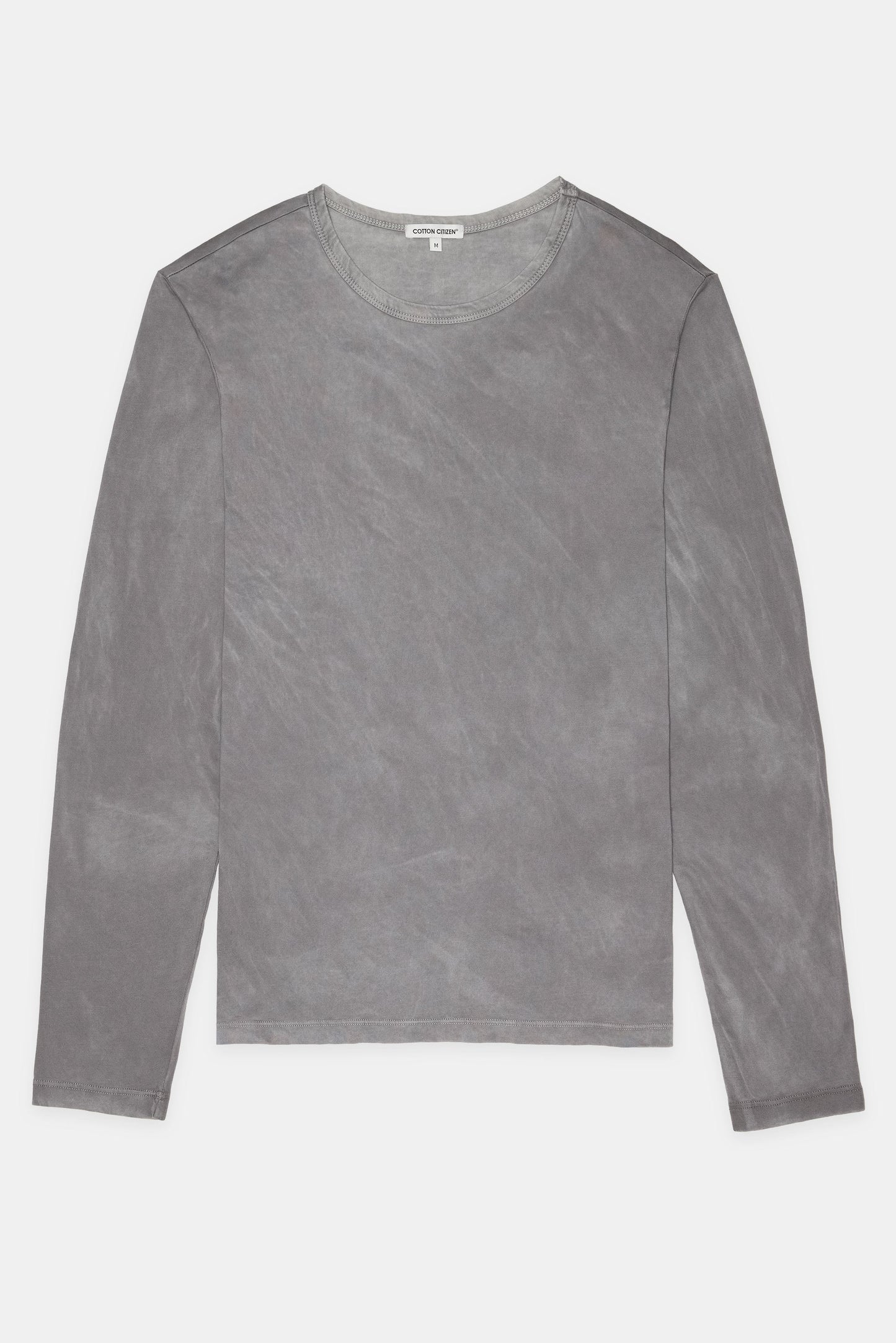 Crew Neck Long Sleeve Supima Cotton Shirt with Vintage Wash