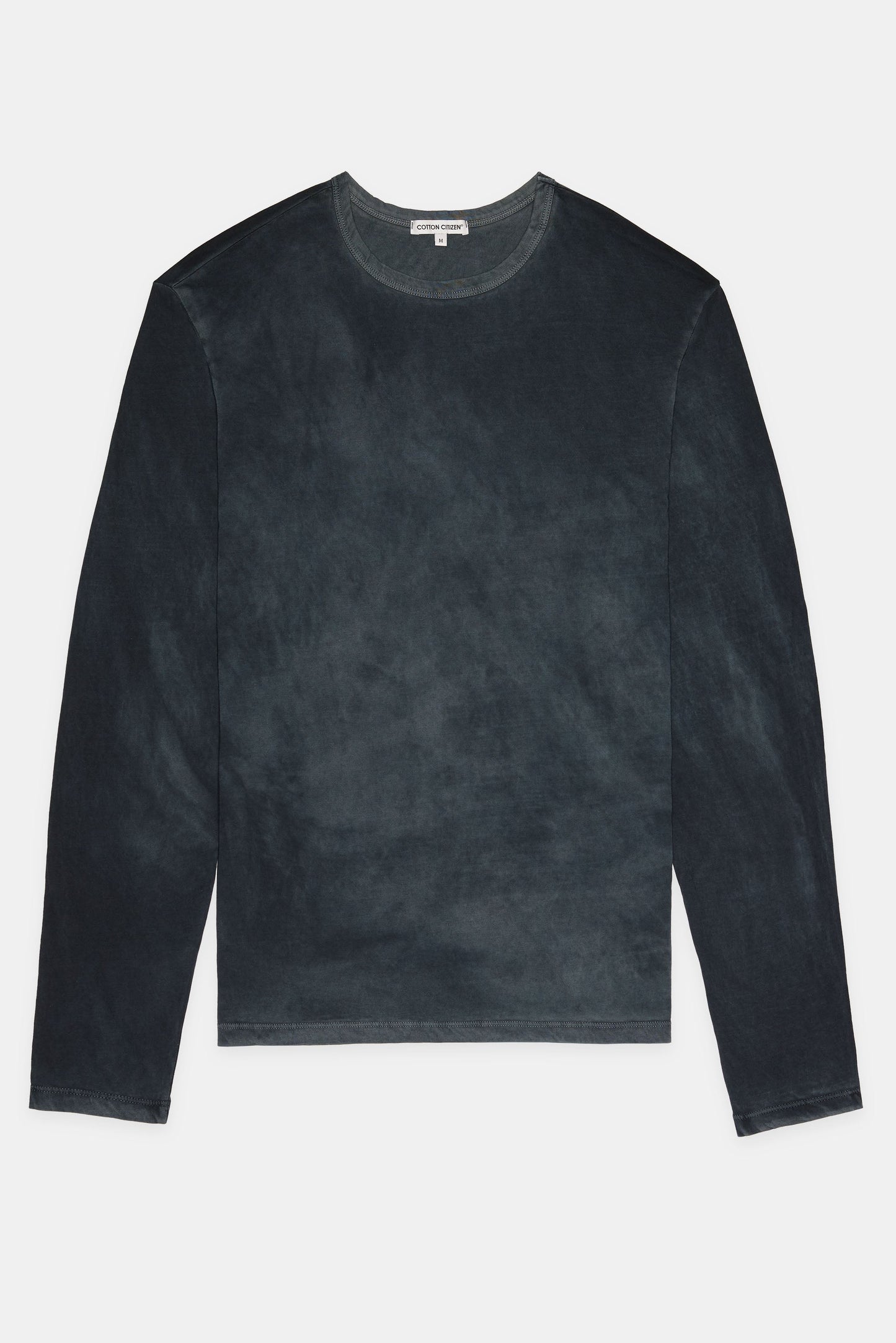 Crew Neck Long Sleeve Supima Cotton Shirt with Vintage Wash