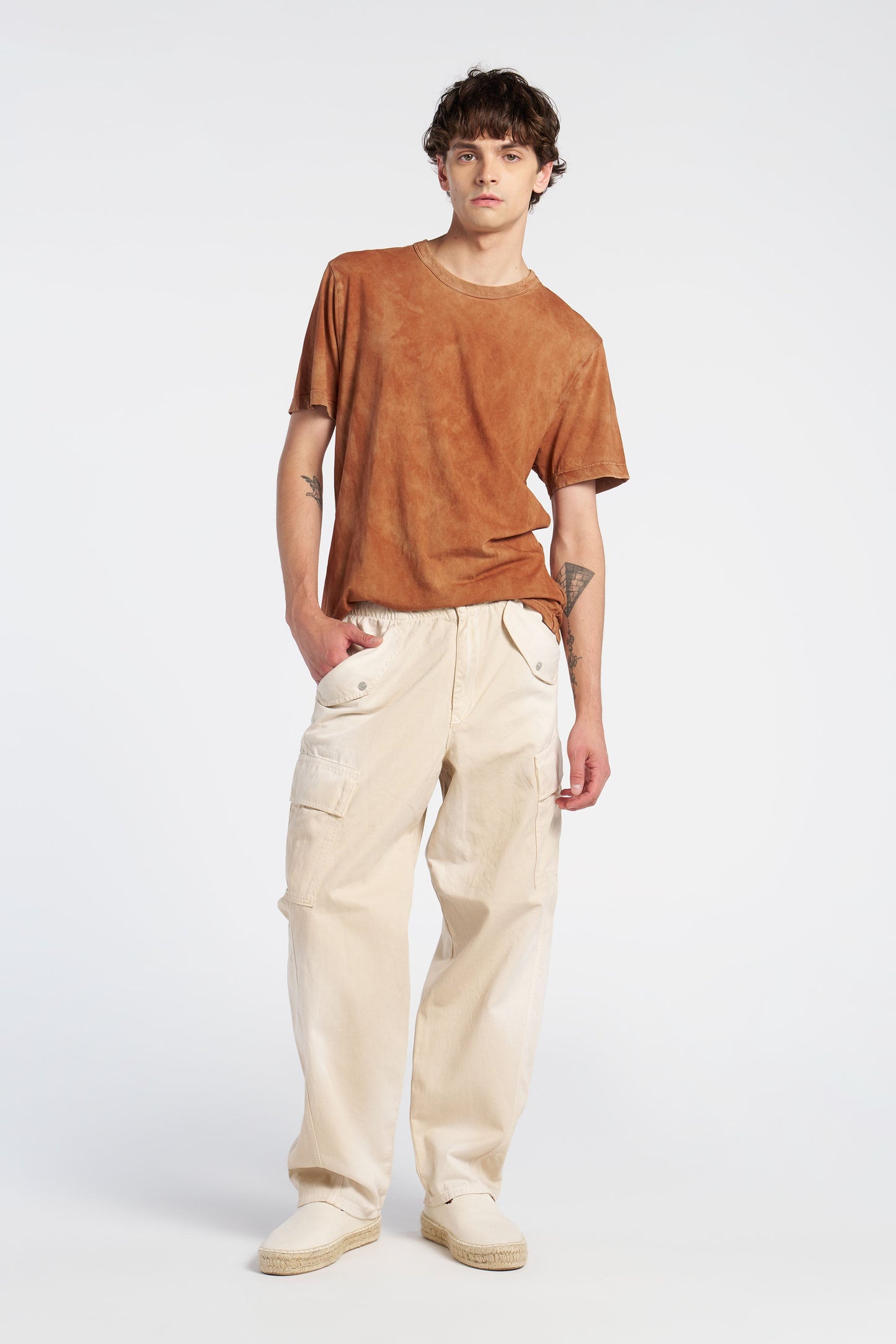 Crew Neck Supima Cotton Tee with Vintage Wash