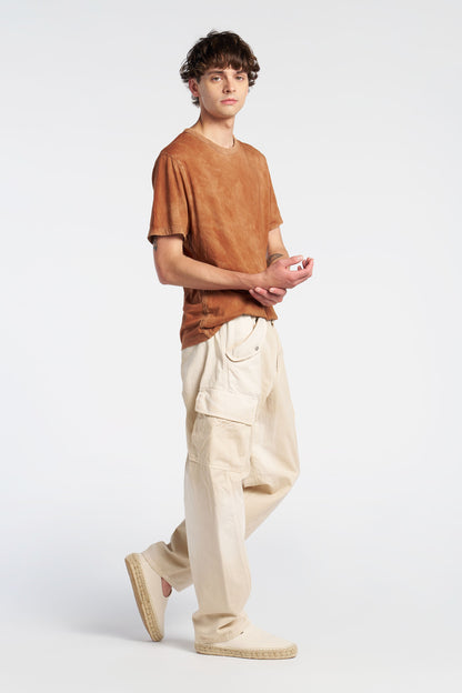 Crew Neck Supima Cotton Tee with Vintage Wash