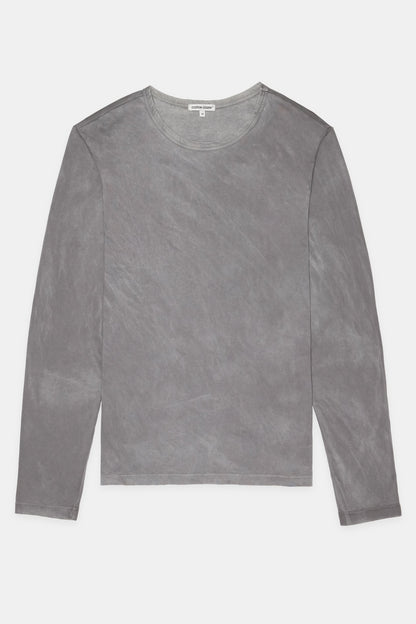 Crew Neck Long Sleeve Supima Cotton Shirt with Vintage Wash