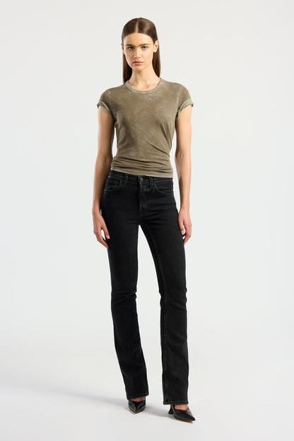 Crew Neck Supima Cotton T Shirt with Clean Finish Hem