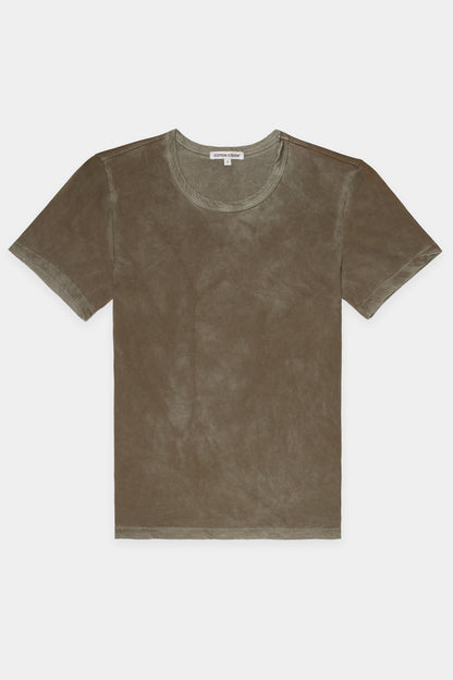 Crew Neck Supima Cotton T Shirt with Clean Finish Hem